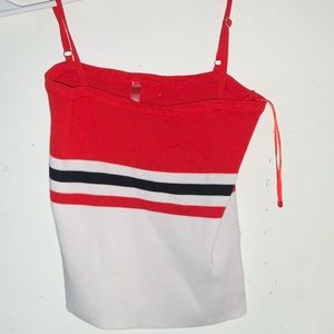 Red and white top